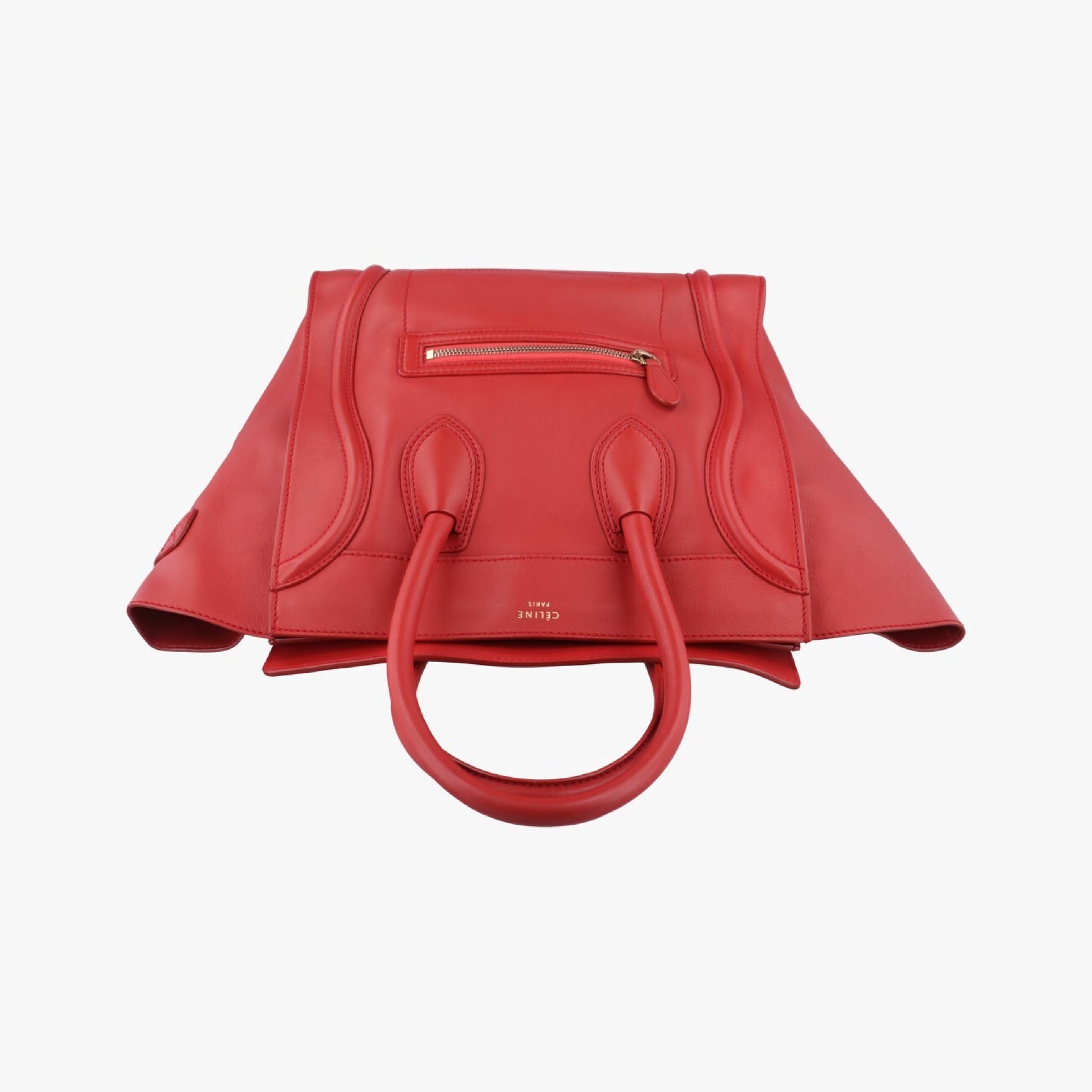 CELINE Luggage Mini Shopper Red Leather F-UP-0181 Handbag