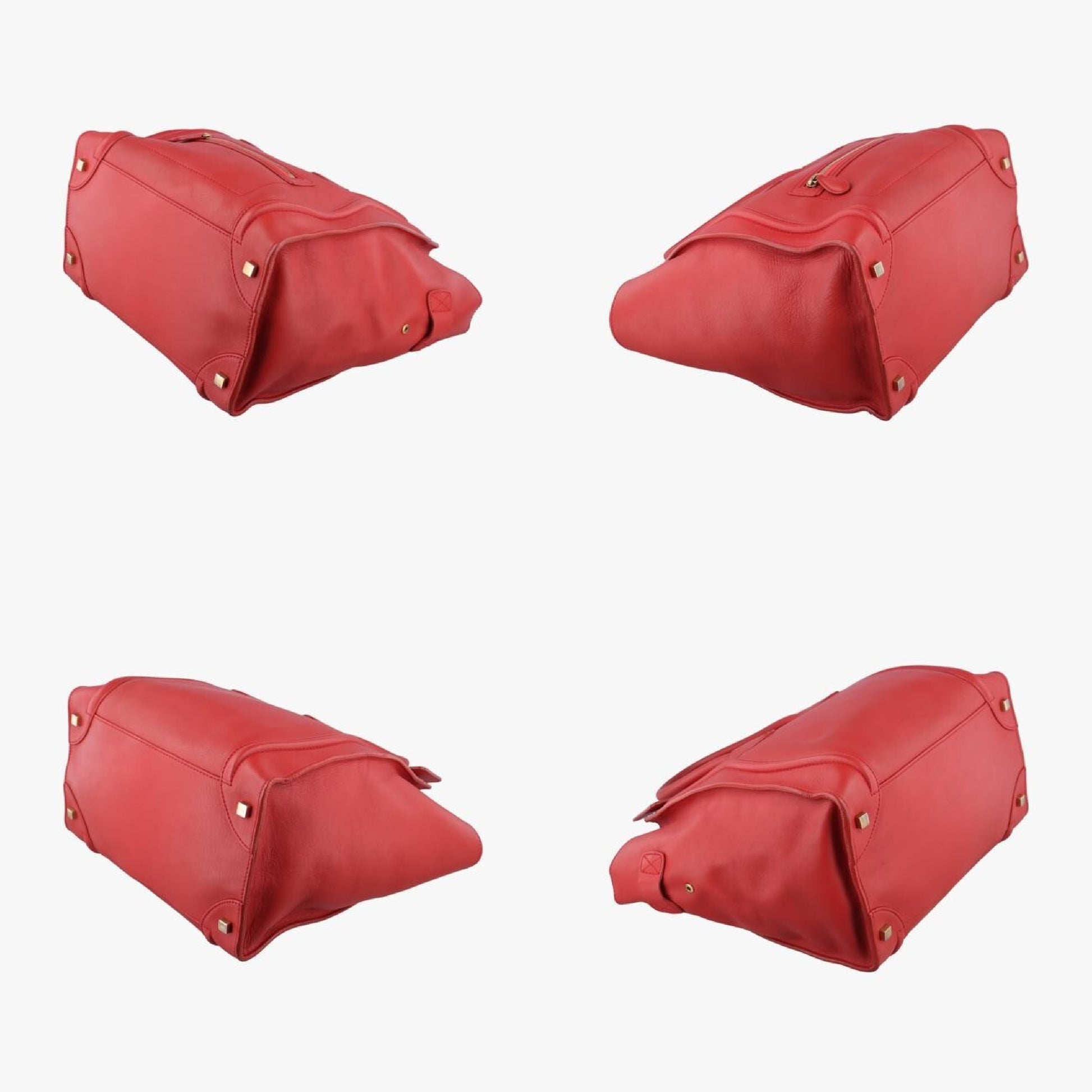 CELINE Luggage Mini Shopper Red Leather F-UP-0181 Handbag