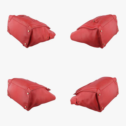CELINE Luggage Mini Shopper Red Leather F-UP-0181 Handbag