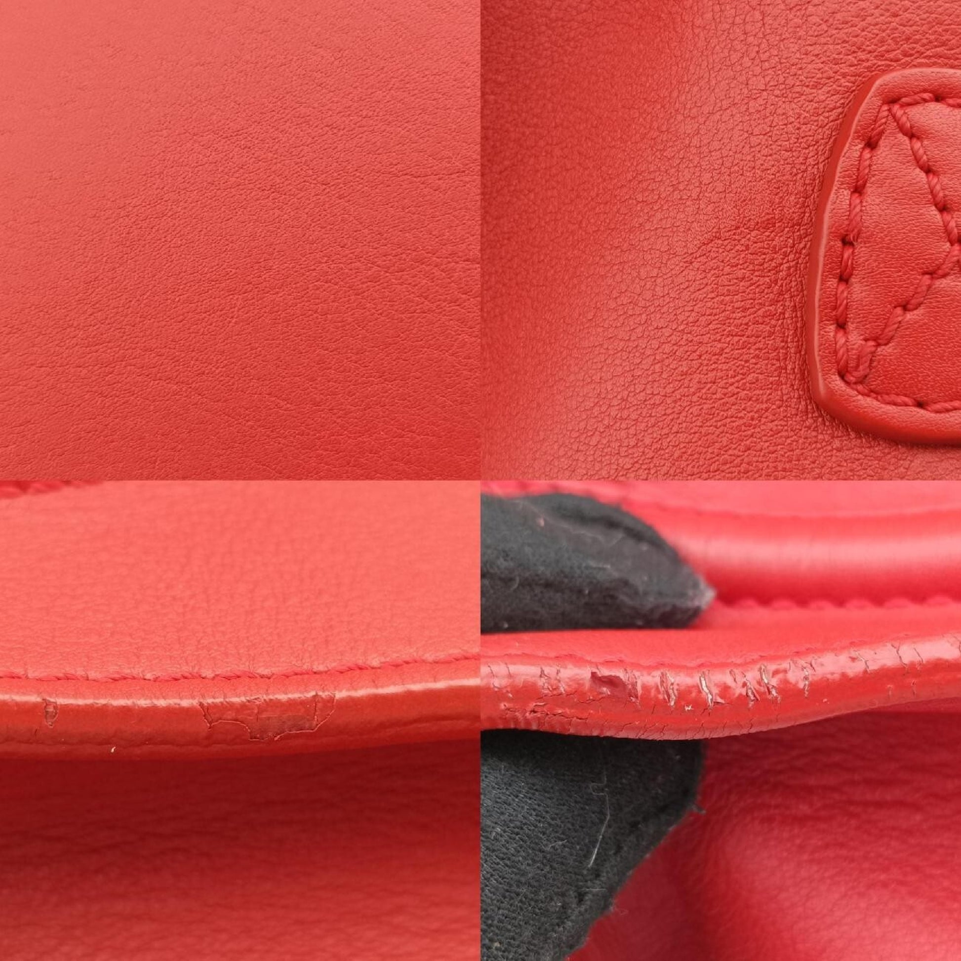 CELINE Luggage Mini Shopper Red Leather F-UP-0181 Handbag