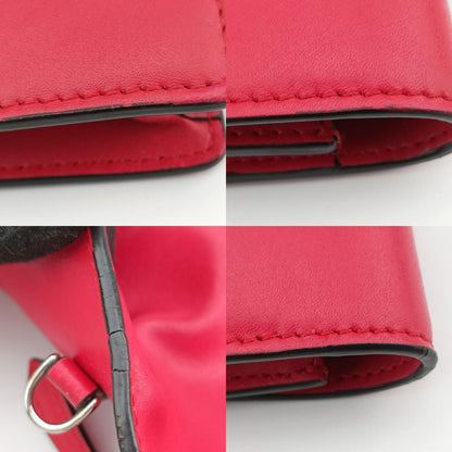 FENDI F Is Red Leather Shoulder Bag 8BS0068BS006 A386 188-8241