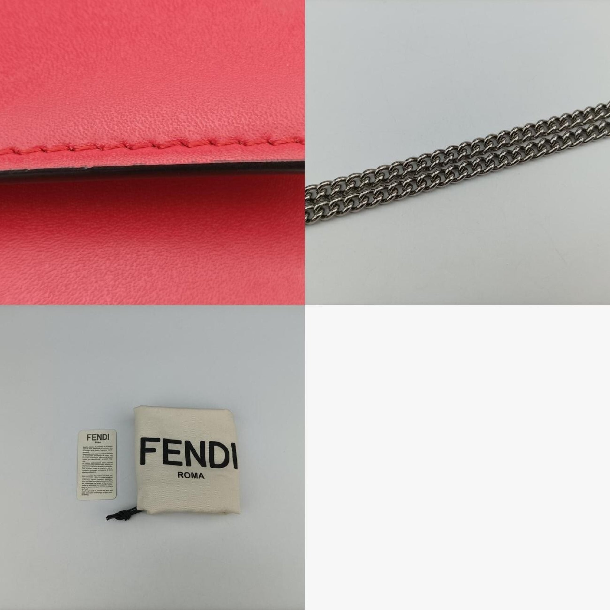 FENDI F Is Red Leather Shoulder Bag 8BS0068BS006 A386 188-8241