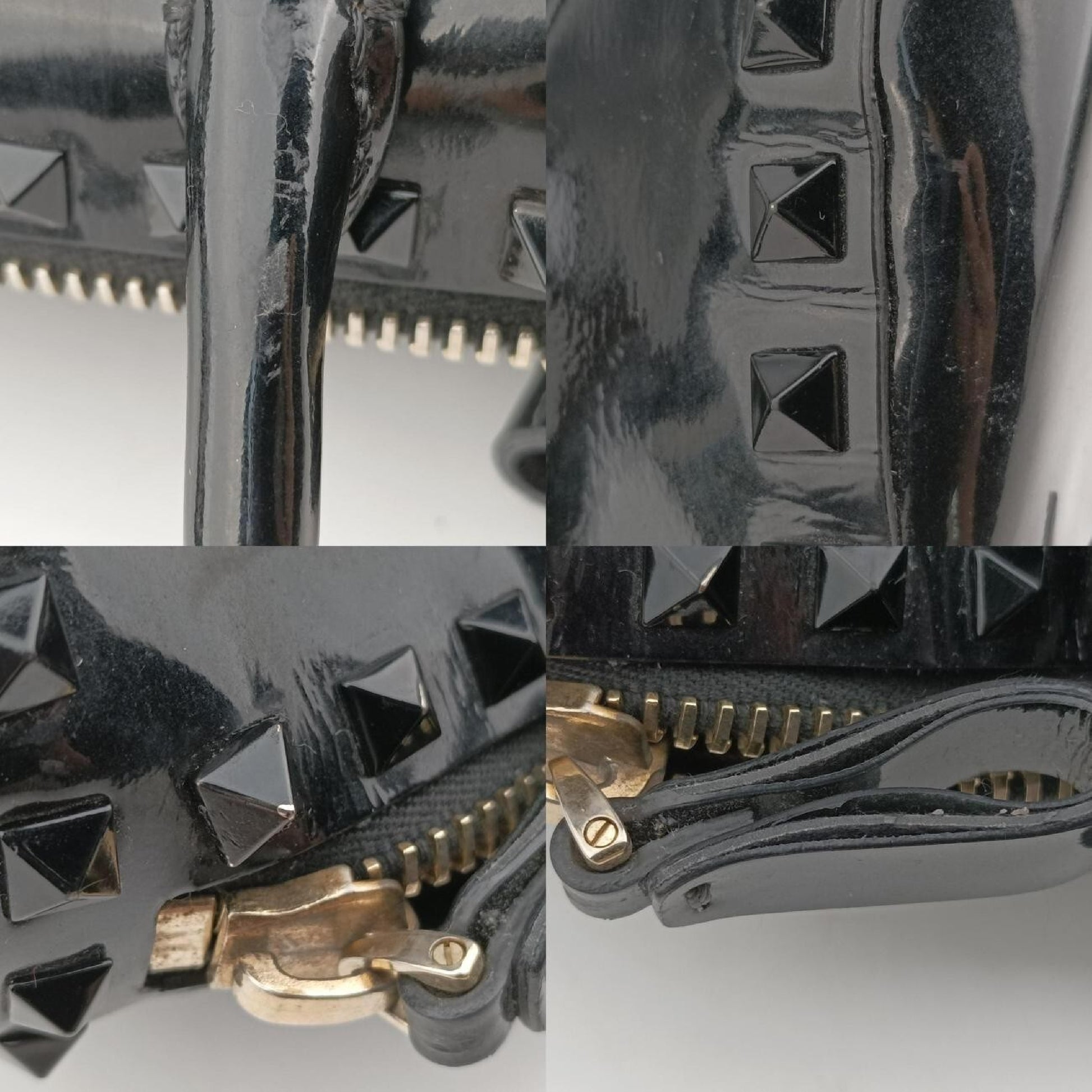VALENTINO Rockstud Black Patent Shoulder Bag 