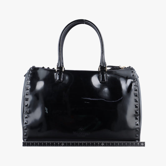 VALENTINO Rockstud Black Patent Shoulder Bag 