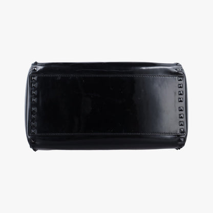 VALENTINO Rockstud Black Patent Shoulder Bag 