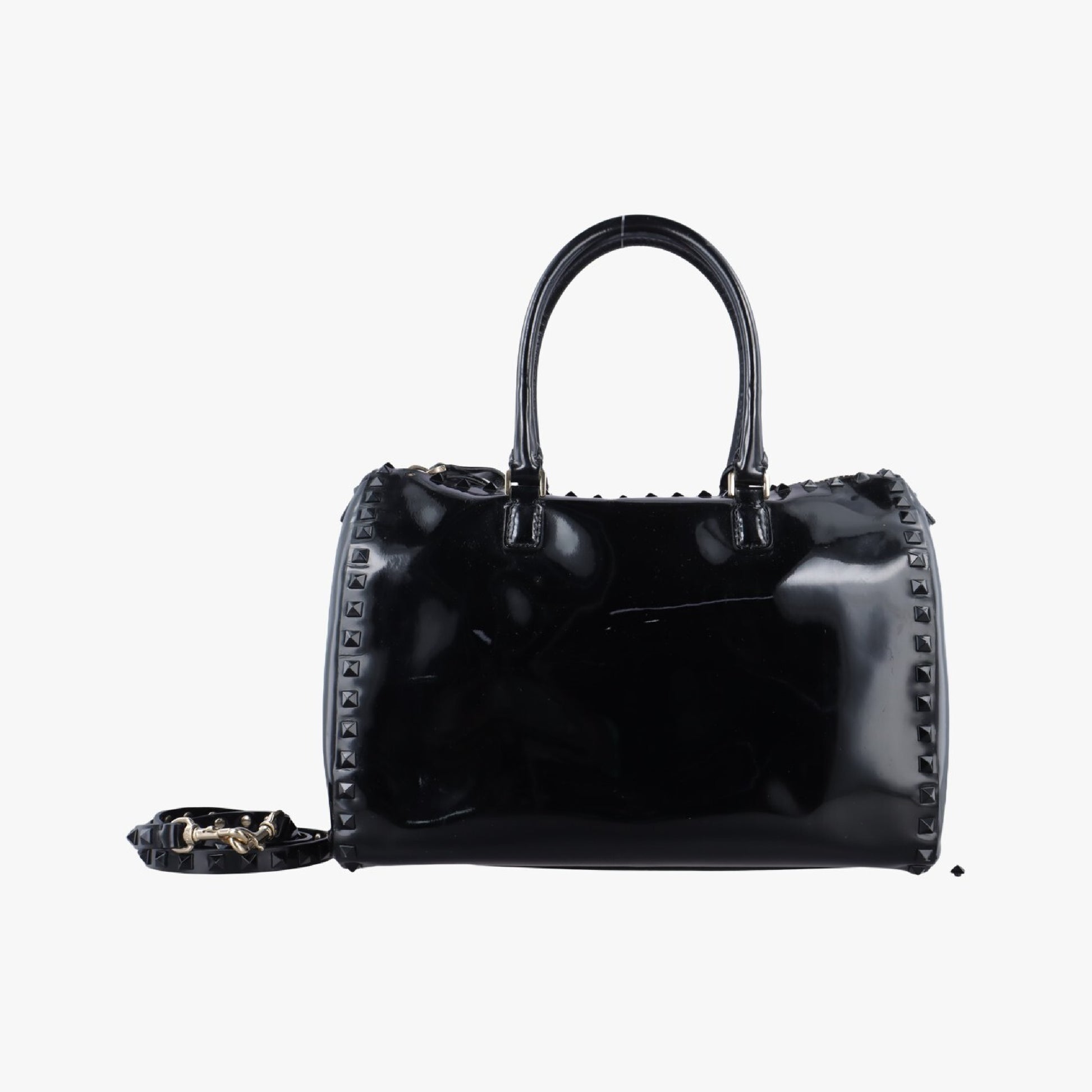 VALENTINO Rockstud Black Patent Shoulder Bag 