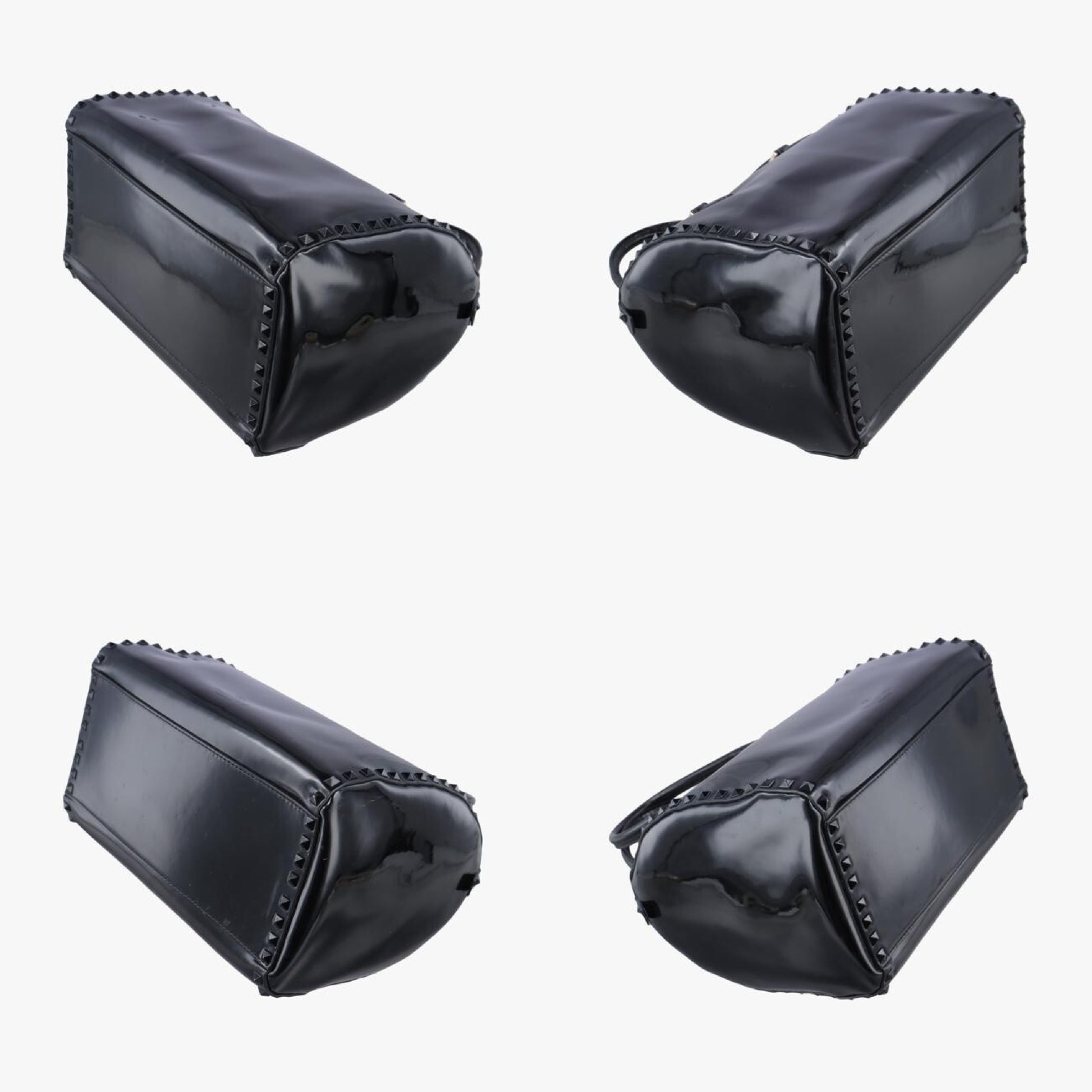 VALENTINO Rockstud Black Patent Shoulder Bag 