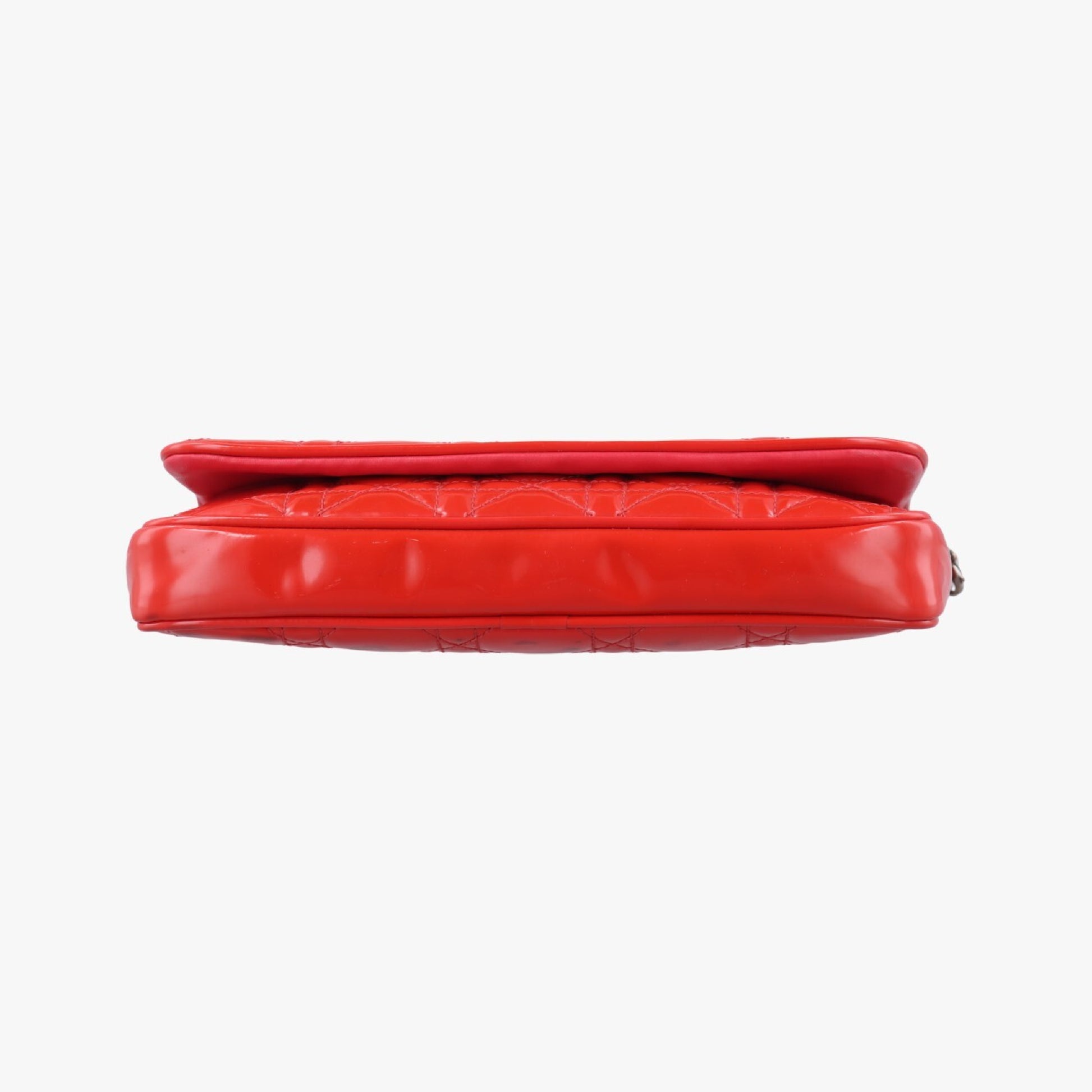 Dior Lady Dior Cannage Orange Patent 02-LUA-1110 Shoulder Bag