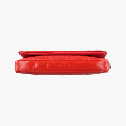 Dior Lady Dior Cannage Orange Patent 02-LUA-1110 Shoulder Bag