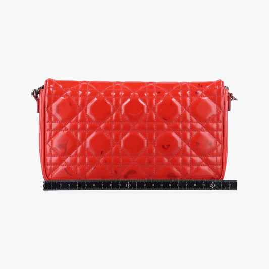 Dior Lady Dior Cannage Orange Patent 02-LUA-1110 Shoulder Bag