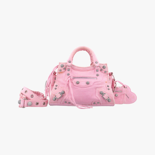 BALENCIAGA Neo Cagoule XS Pink Denim Shoulder Bag 700940.5809.R.562481
