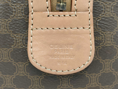 CELINE Macadam Brown Leather and PVC Handbag