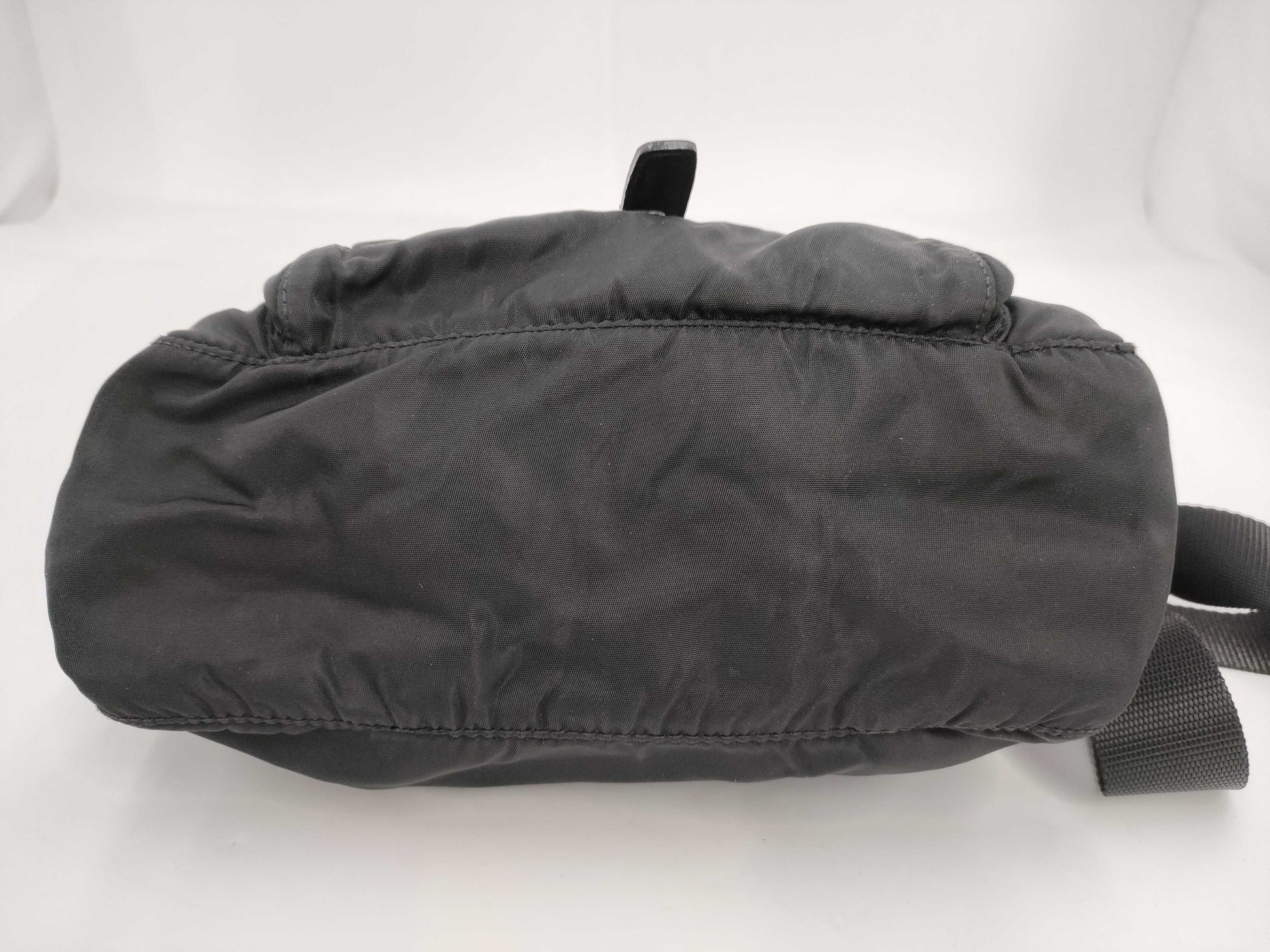 PRADA Prada Triangle Plaque Logo Black Nylon and Leather Shoulder Bag