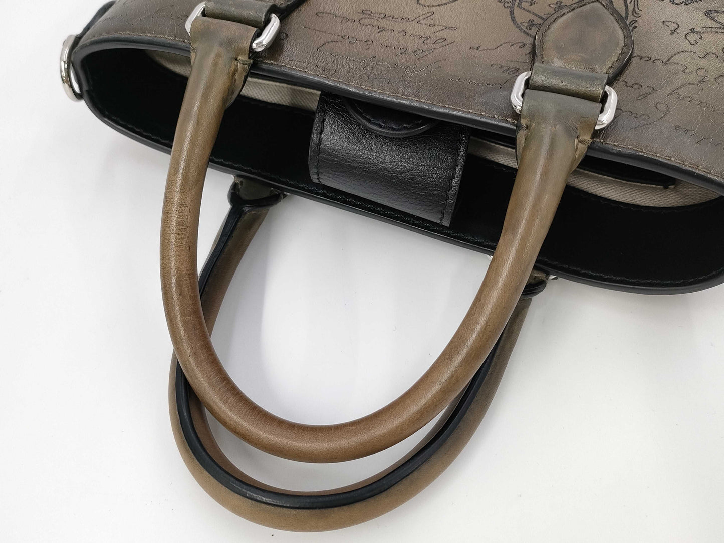 Berluti Toujours Gulliver Shoulder Mini Tote Handbag Calligraphy Handbag