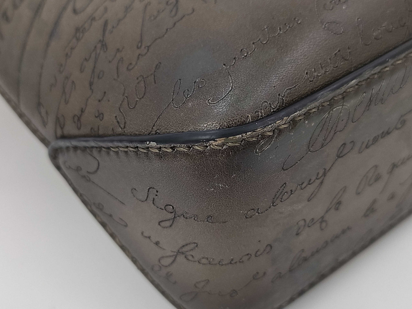 Berluti Toujours Gulliver Shoulder Mini Tote Handbag Calligraphy Handbag