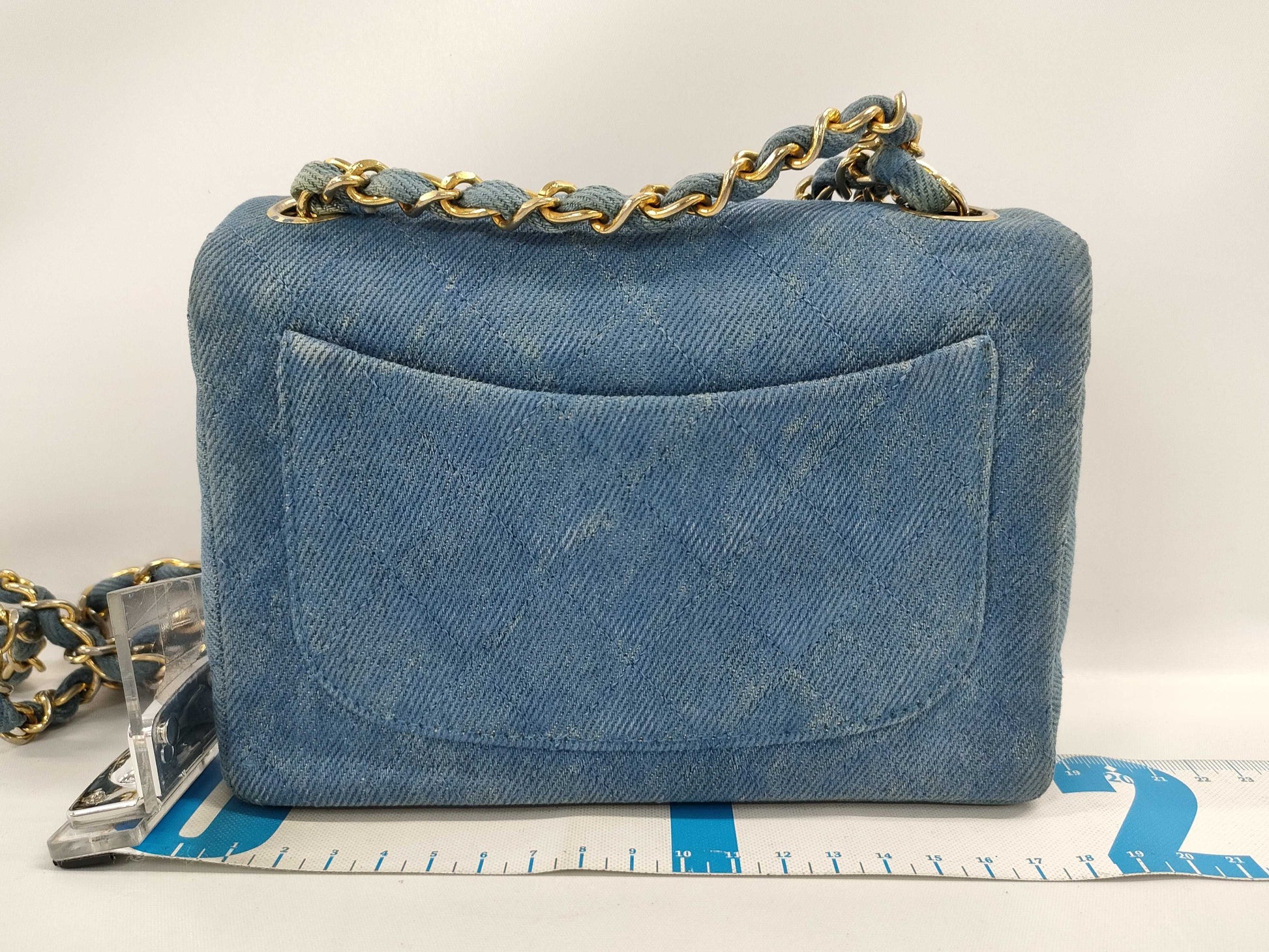 CHANEL Matelasse Chanel Denim Mini Matelasse Shoulder Bag