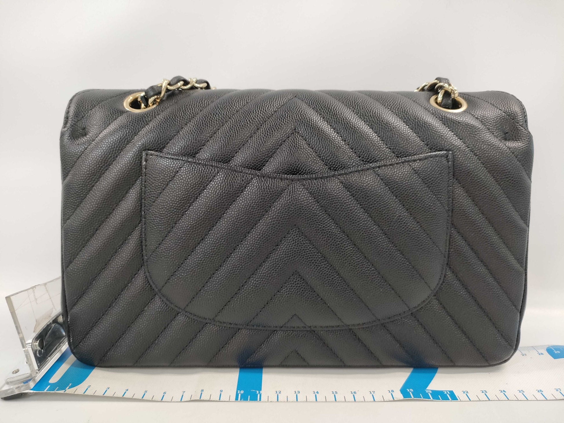 CHANEL Caviar Skin V-Stitch Shoulder Bag