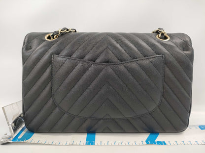CHANEL Caviar Skin V-Stitch Shoulder Bag
