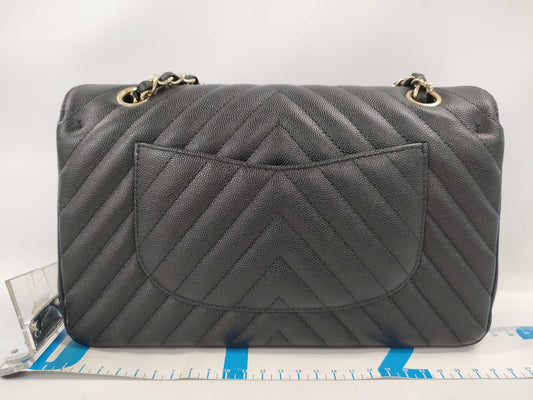 CHANEL Caviar Skin V-Stitch Shoulder Bag