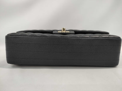 CHANEL Caviar Skin V-Stitch Shoulder Bag