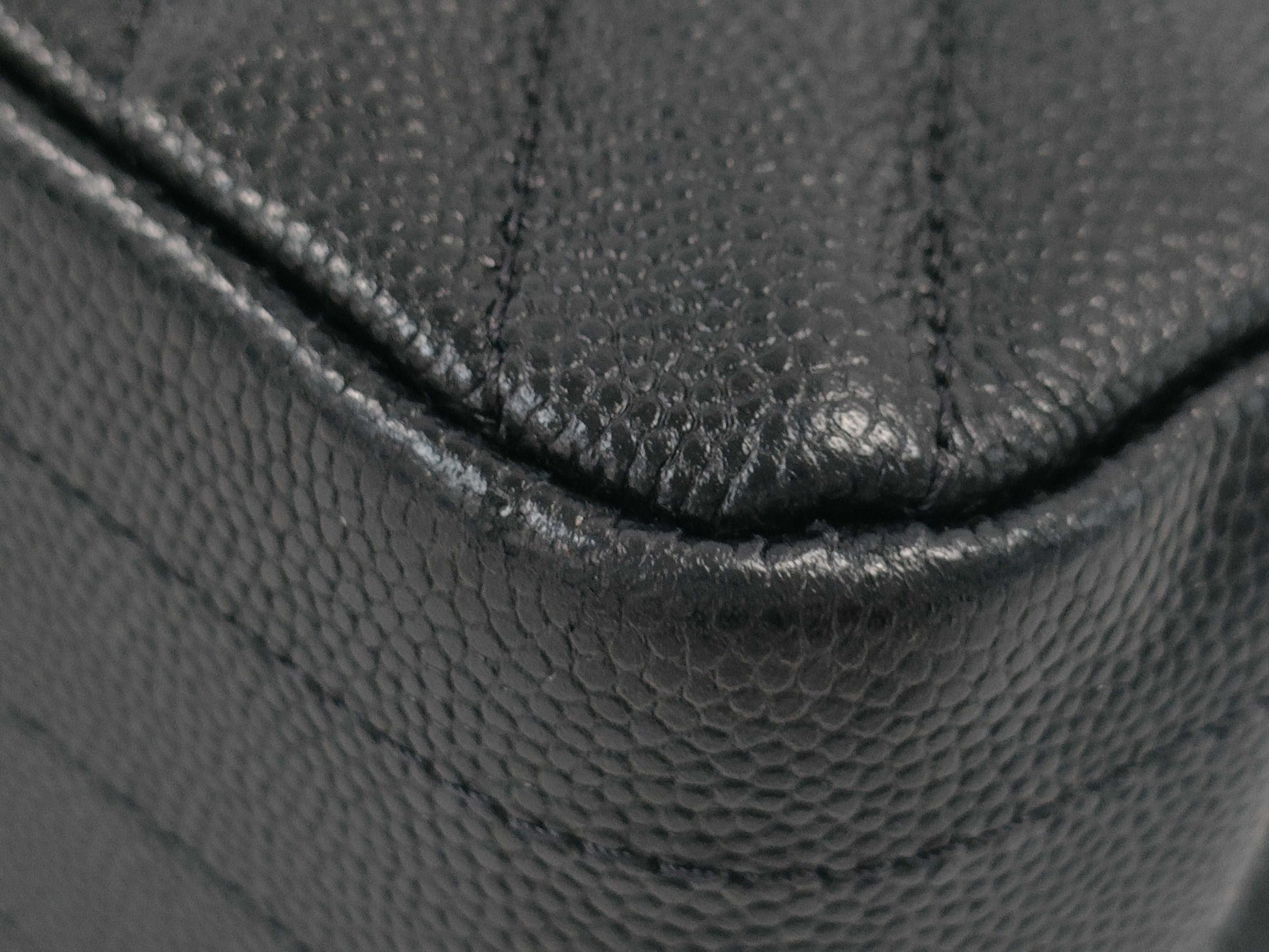 CHANEL Caviar Skin V-Stitch Shoulder Bag
