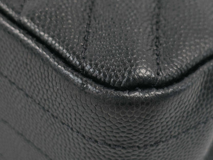 CHANEL Caviar Skin V-Stitch Shoulder Bag