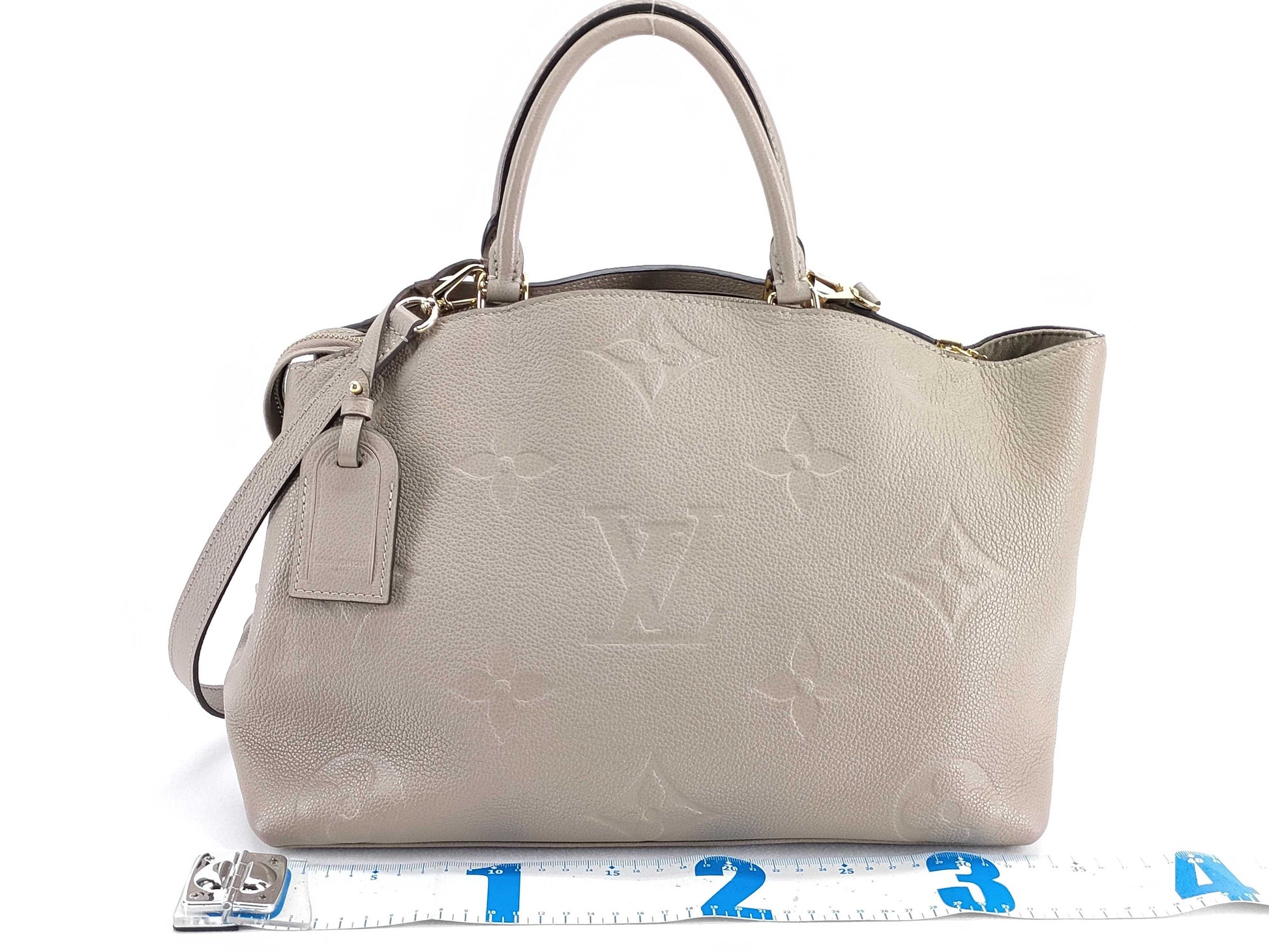 LOUIS VUITTON M45833 Monogram Empreinte Grand Palais MM M45833 Beige RFID Enabled Tote Bag