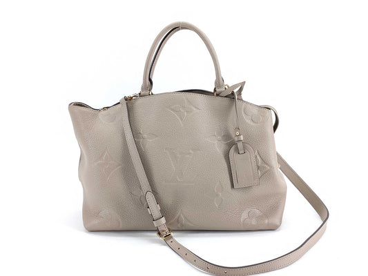 LOUIS VUITTON M45833 Monogram Empreinte Grand Palais MM M45833 Beige RFID Enabled Tote Bag