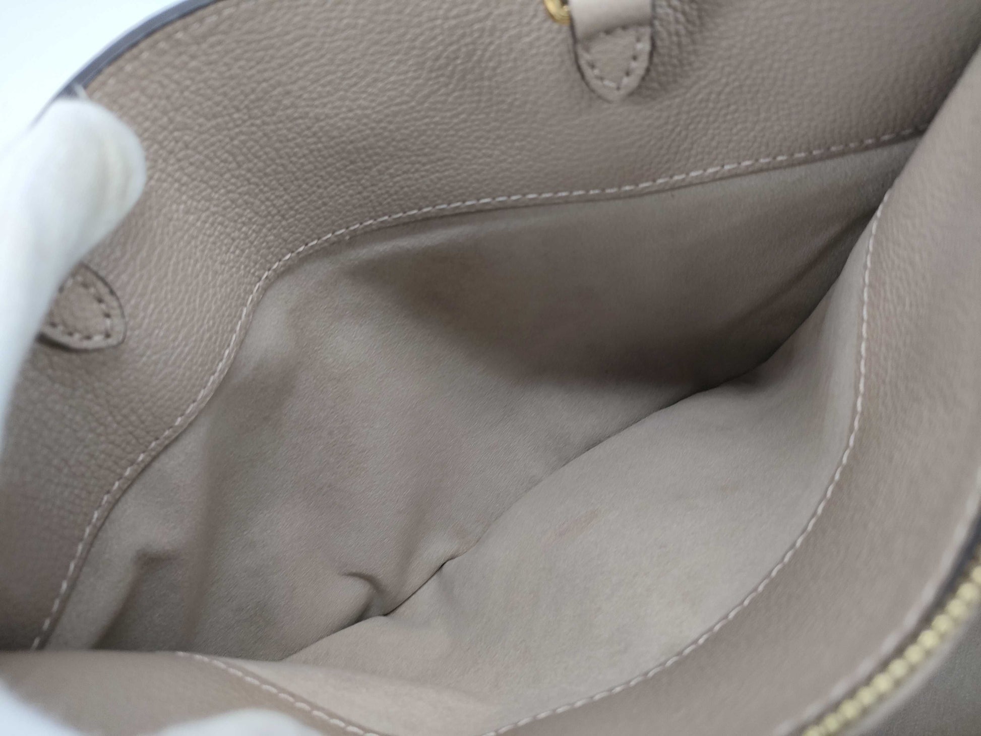 LOUIS VUITTON M45833 Monogram Empreinte Grand Palais MM M45833 Beige RFID Enabled Tote Bag