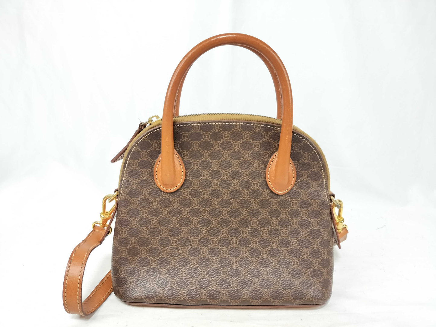 CELINE Macadam PVC 2-way Handbag MC96 Brown