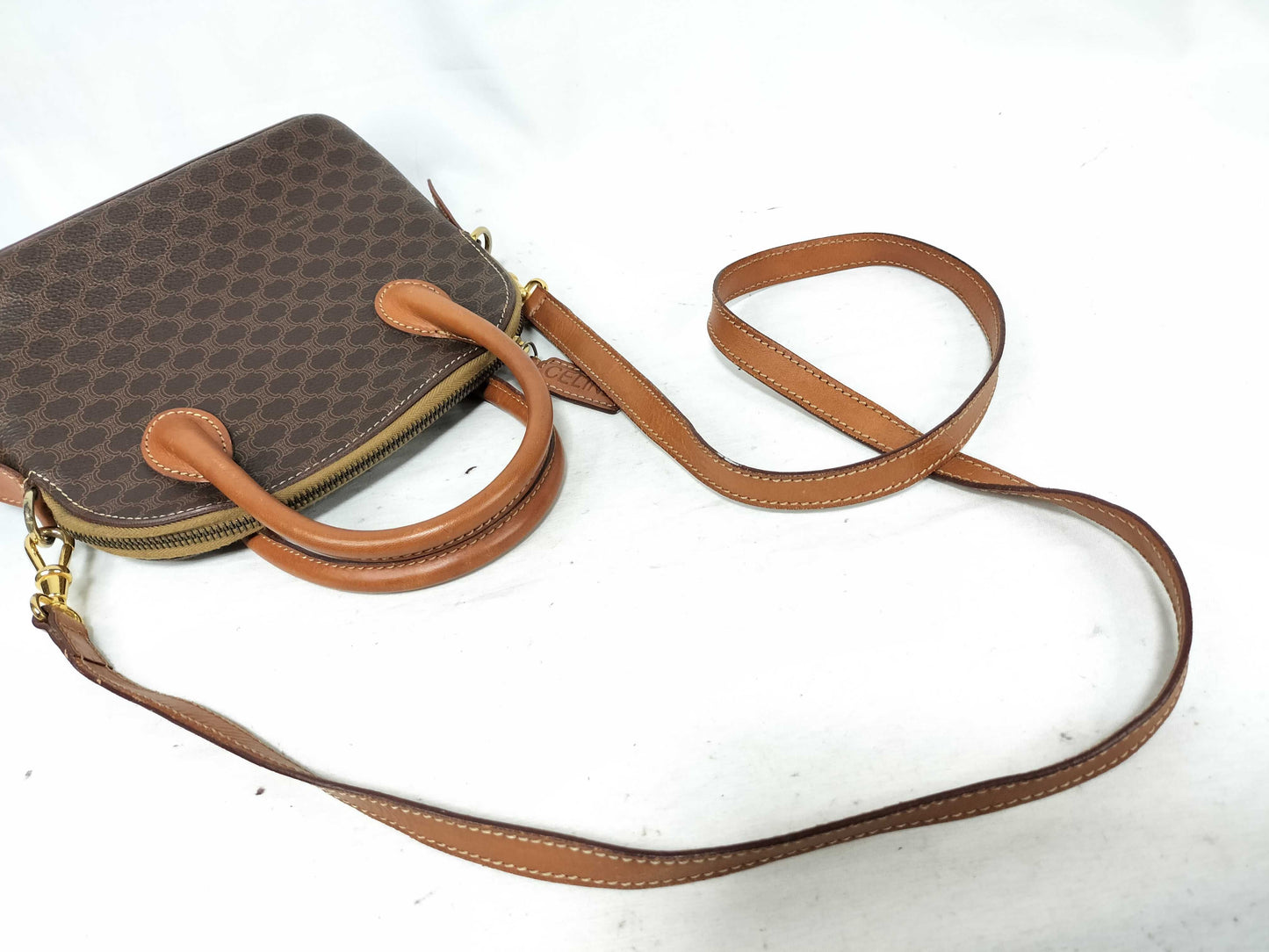 CELINE Macadam PVC 2-way Handbag MC96 Brown