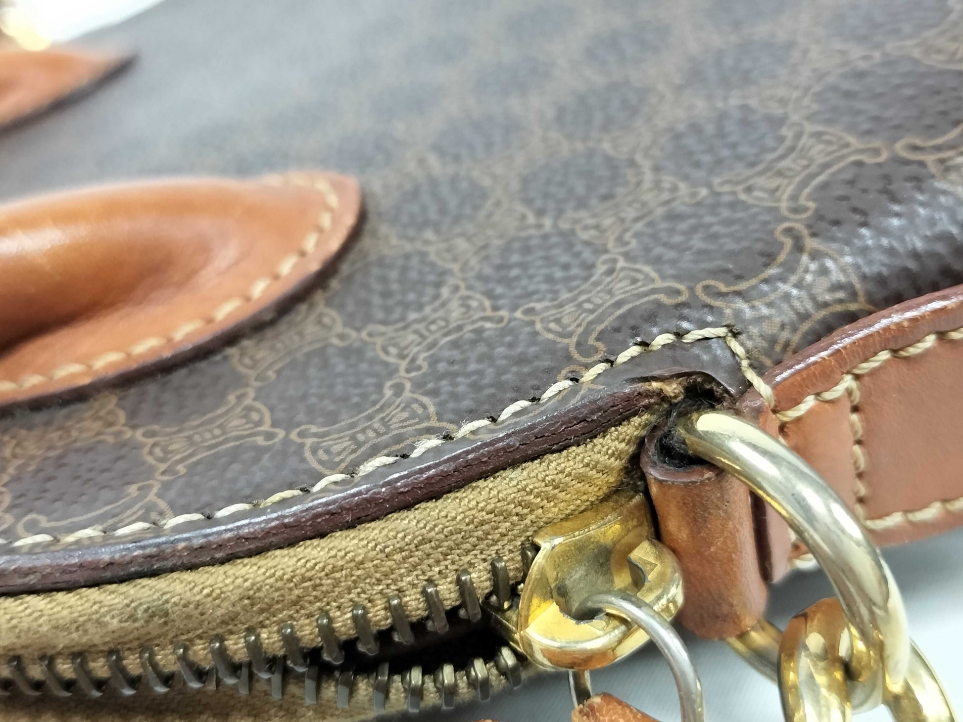 CELINE Macadam PVC 2-way Handbag MC96 Brown