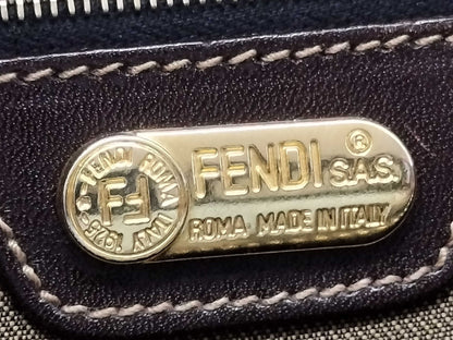 FENDI Zucca Canvas 2-Way Handbag Khaki x Black