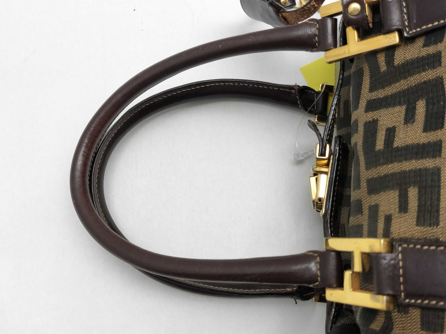 FENDI Zucca Canvas 2-Way Handbag Khaki x Black