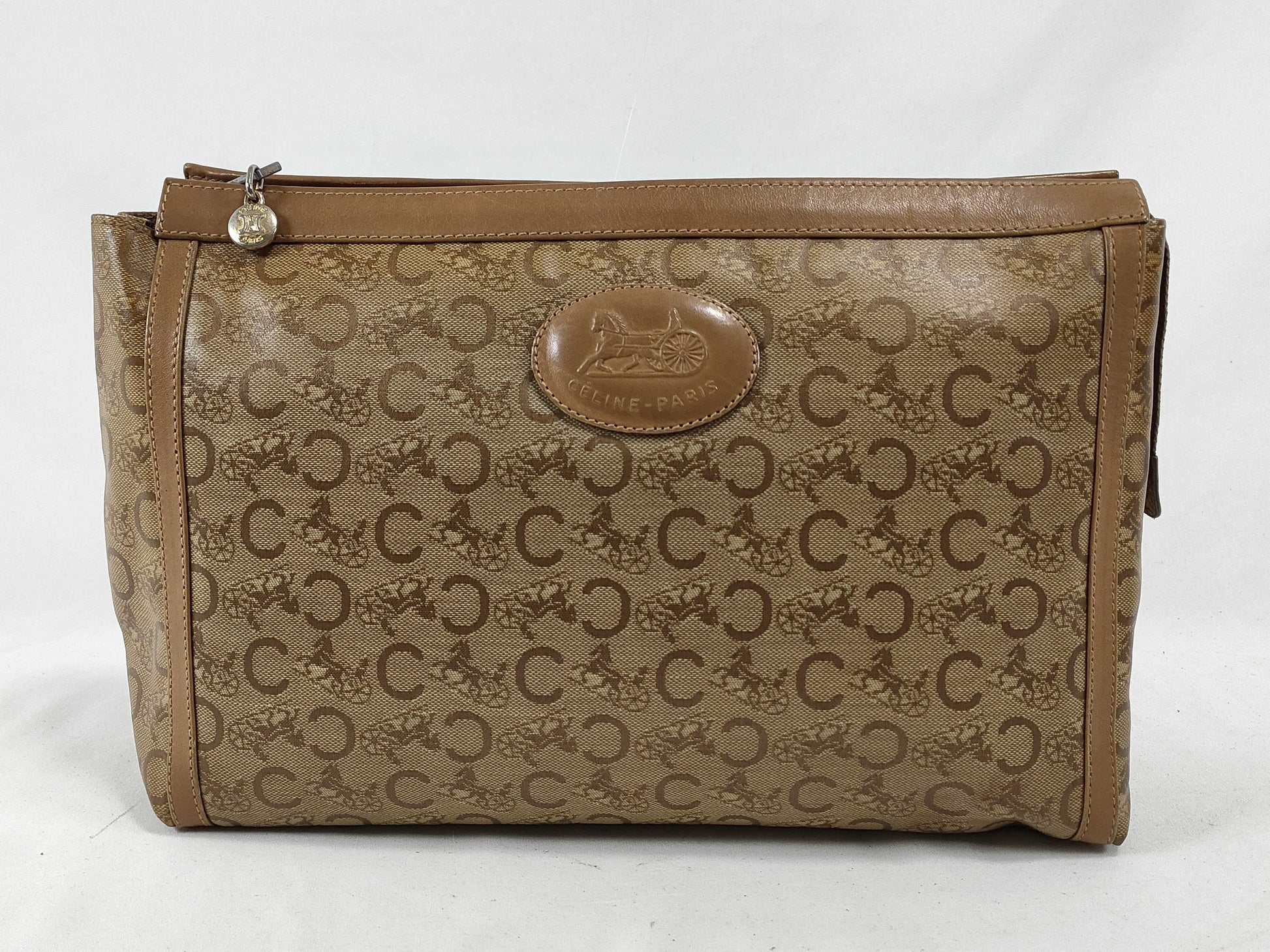 CELINE C Macadam PVC Second Bag M03 Brown