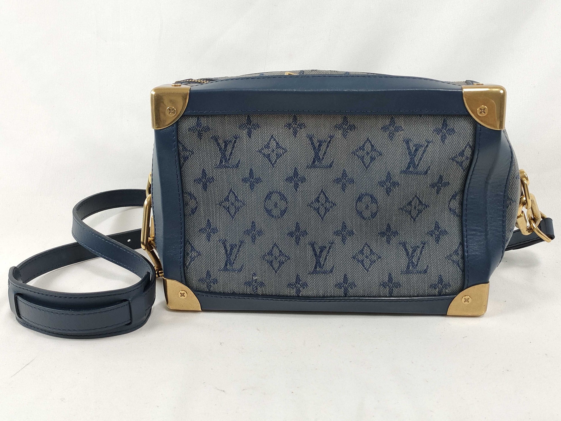 LOUIS VUITTON M 44723 Monogram Denim M44723 Monogram Denim Soft Trunk Canvas Navy Shoulder Bag