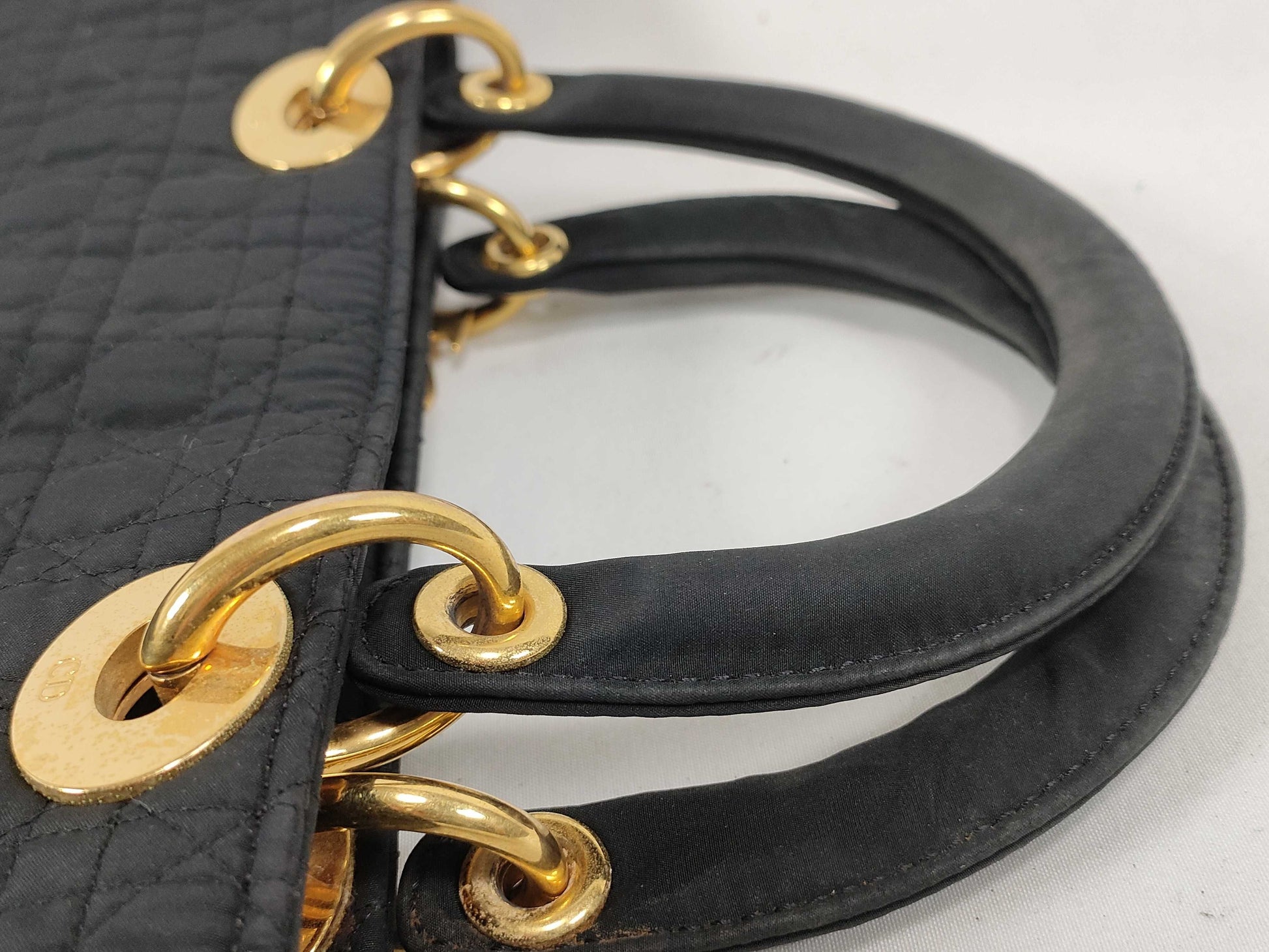Dior Lady Dior Large Nylon Black Handbag