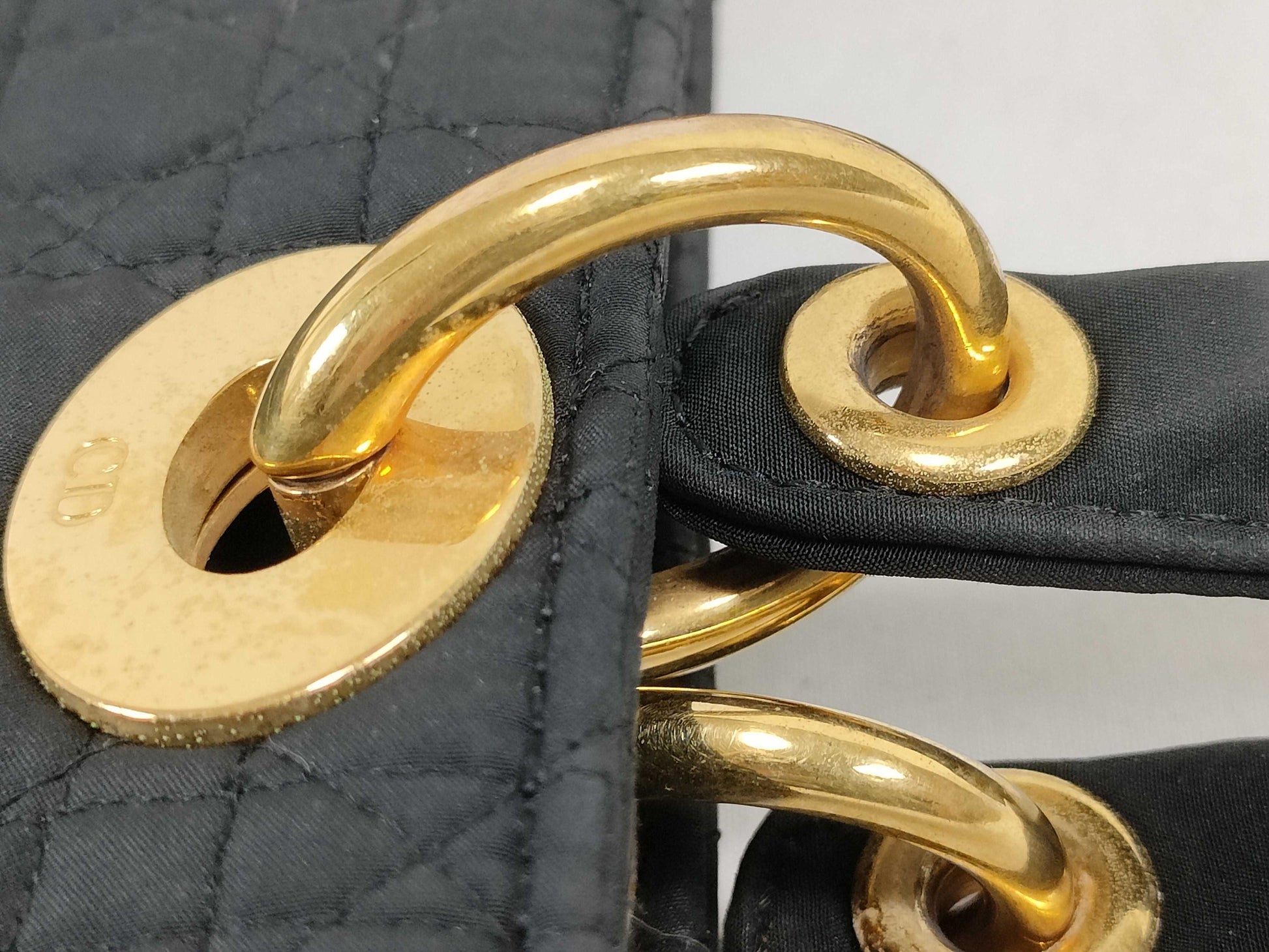 Dior Lady Dior Large Nylon Black Handbag