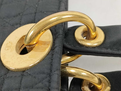Dior Lady Dior Large Nylon Black Handbag