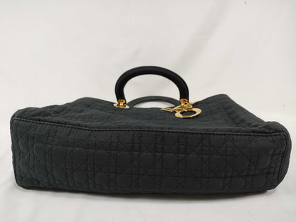 Dior Lady Dior Large Nylon Black Handbag