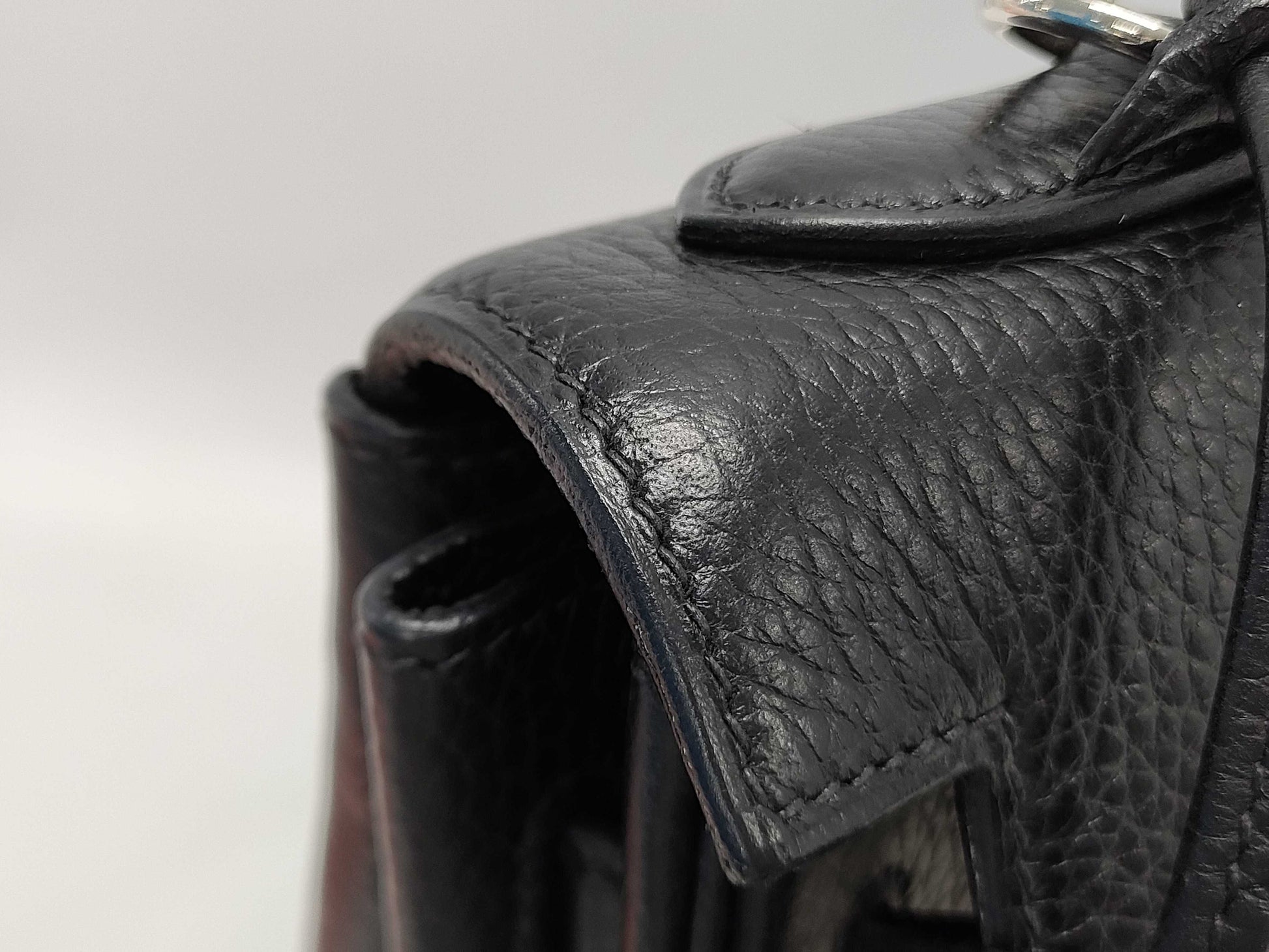 HERMES Kelly Kelly 32 sterling silver hardware, Taurillon Clemence leather, black handbag