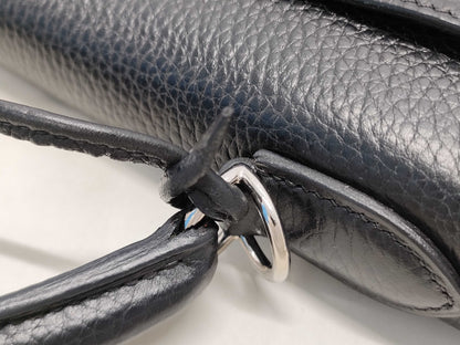 HERMES Kelly Kelly 32 sterling silver hardware, Taurillon Clemence leather, black handbag