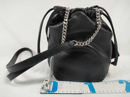 SAINT LAURENT 583328 Drawstring Shoulder Bag in Black Leather