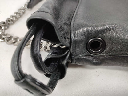 SAINT LAURENT 583328 Drawstring Shoulder Bag in Black Leather