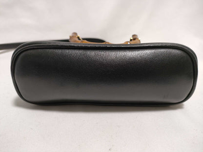 GUCCI Bamboo 007.2865.0231 Bamboo 2-Way Handbag in Black Leather