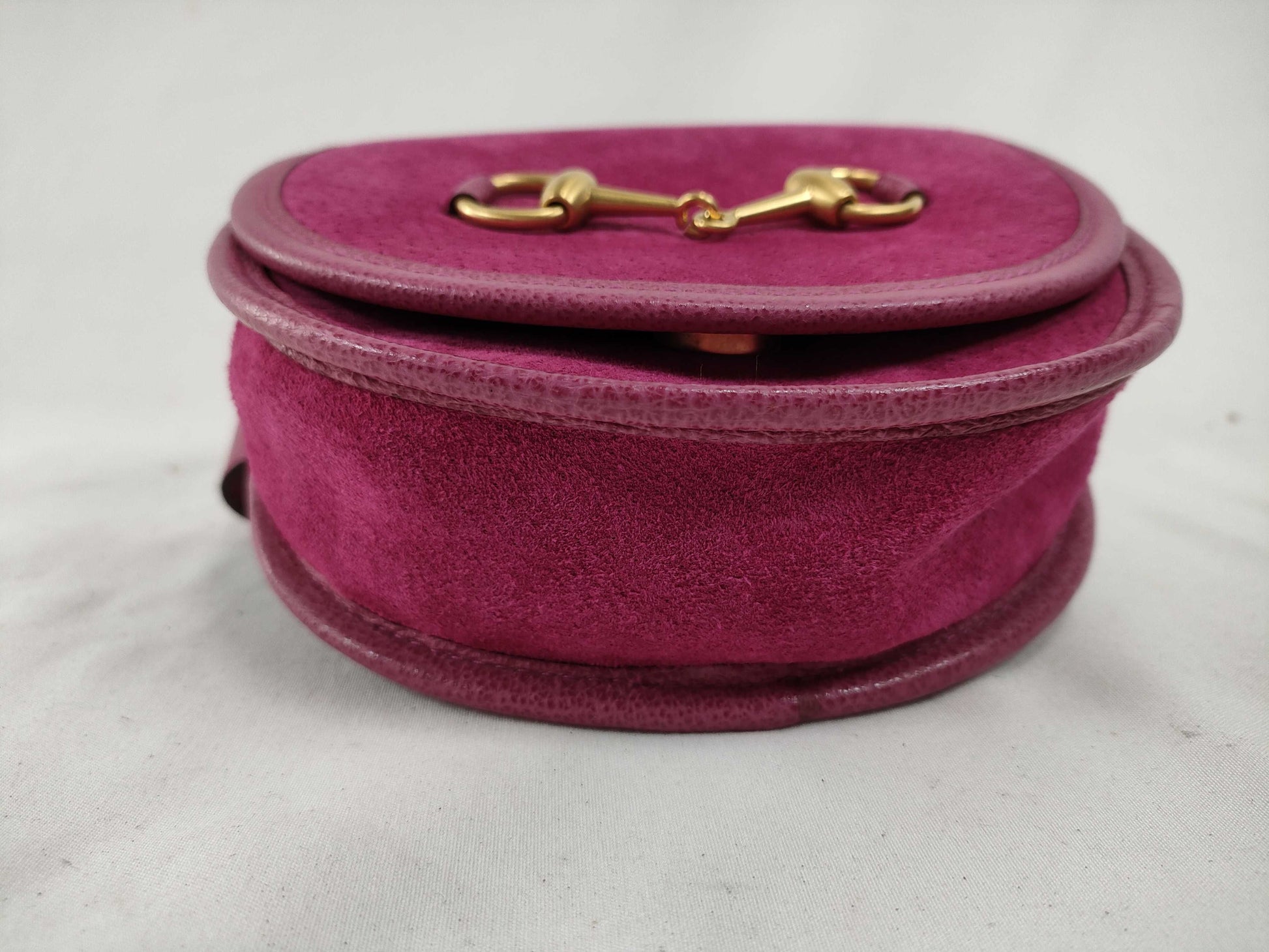 GUCCI Horsebit Waist Bag Suede Pink Waist Bag