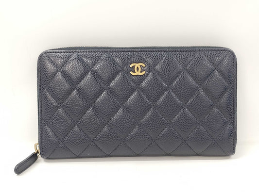 CHANEL CHANEL Second Bag Wallet Navy Wallet