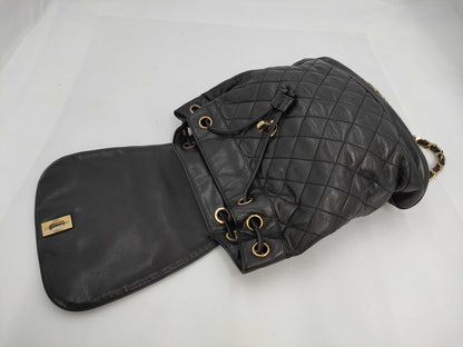 CHANEL Lamb Matelasse Turnlock Backpack