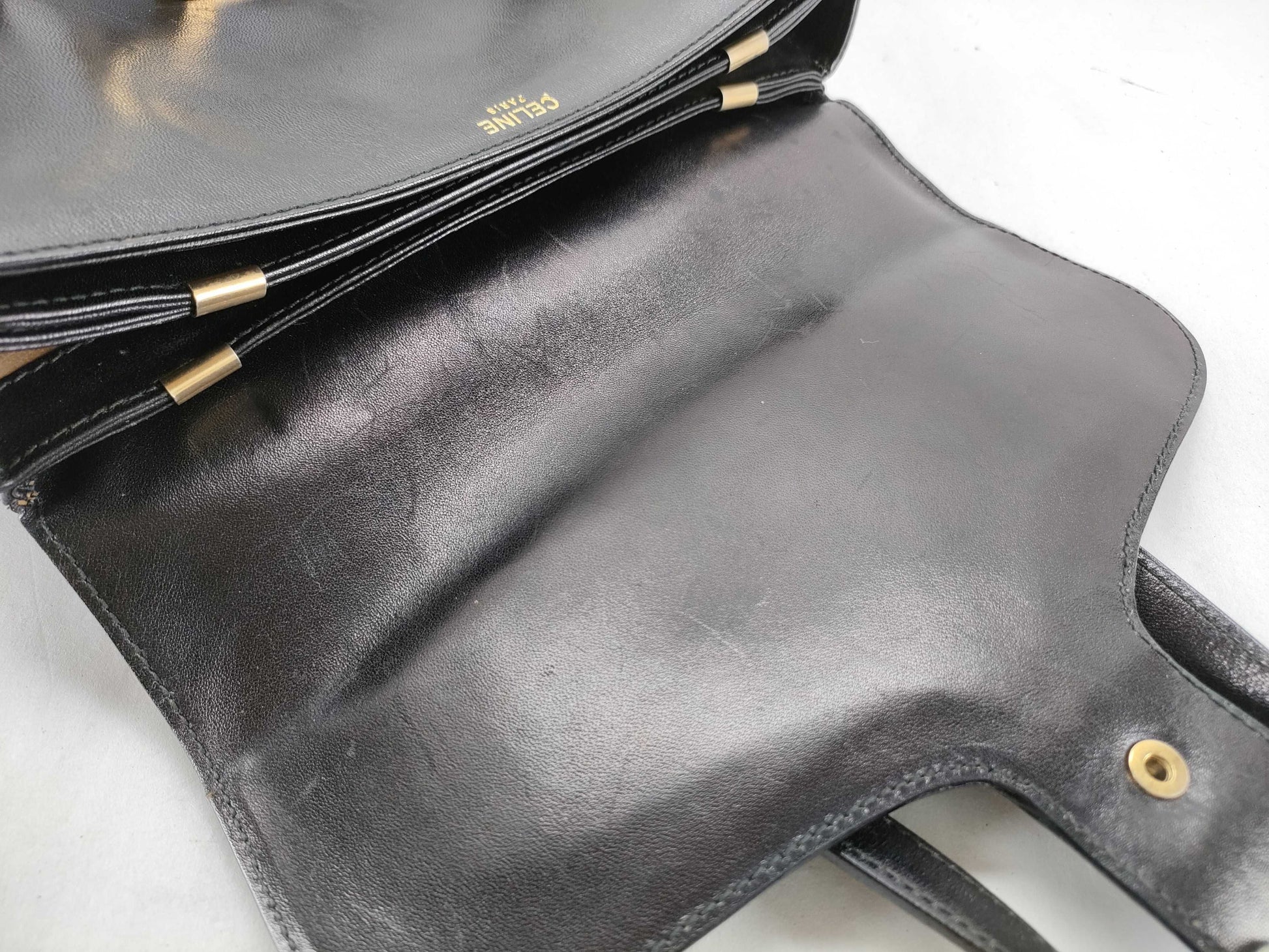 CELINE Leather Triomphe Shoulder Bag