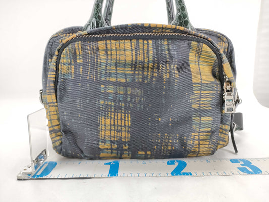 PRADA Canvas x Leather Check Pattern 2-Way Handbag with Strap
